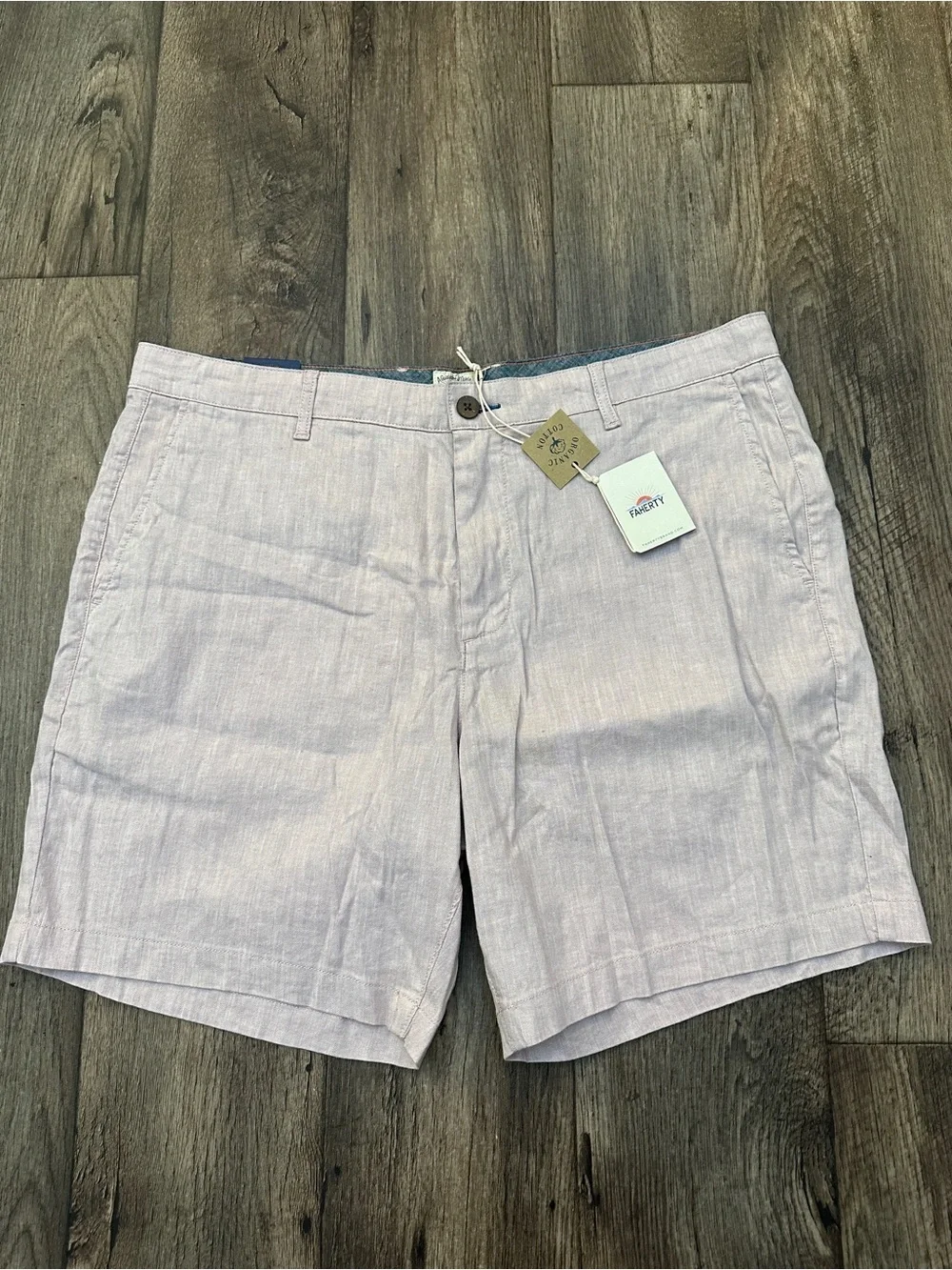 Faherty Linen Organic Cotton Blend Shorts Men’s Size 38 Pink Mauve